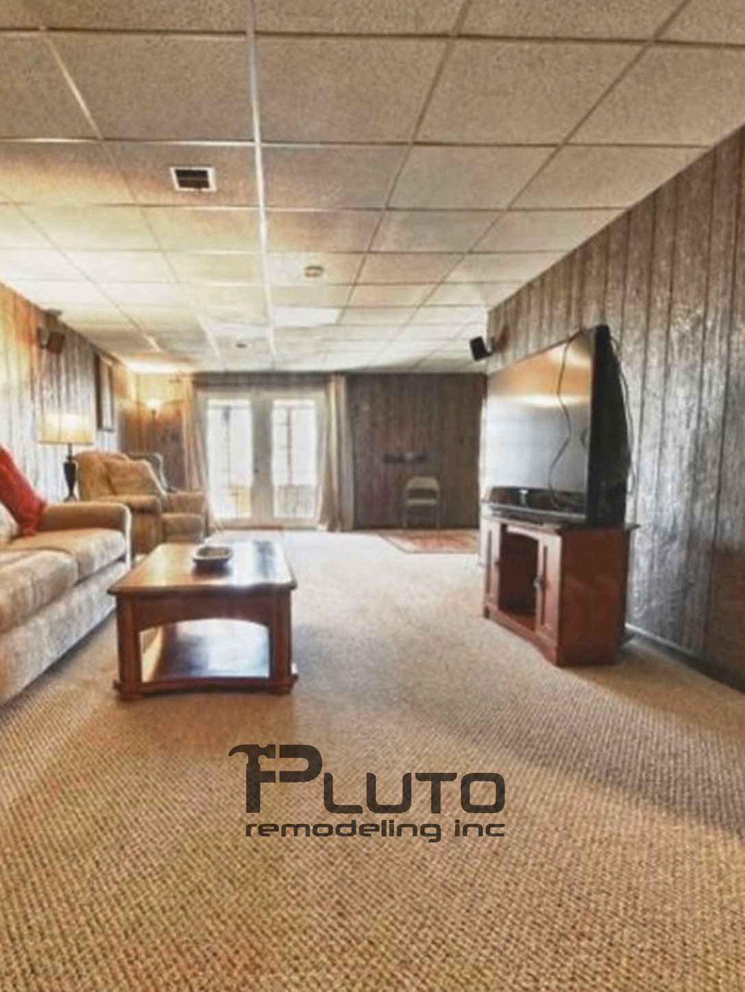 Before — existing basement — Pluto Remodeling