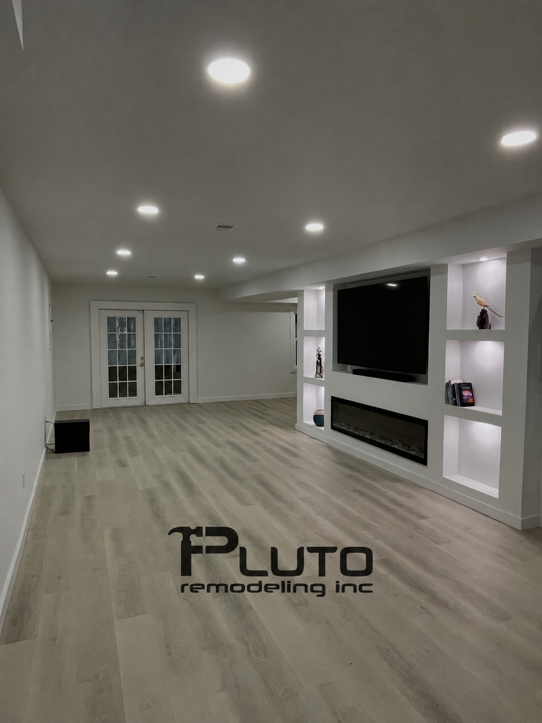 After — updated entertainment space — Pluto Remodeling
