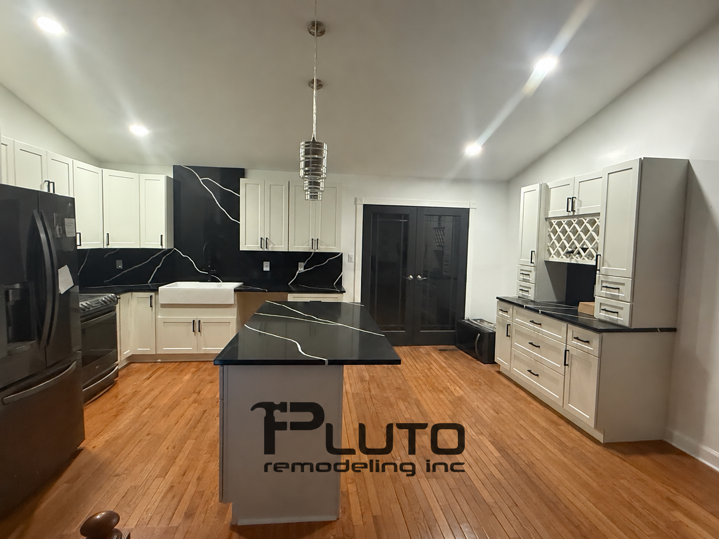 Kitchen island and coordinated storage — Pluto Remodeling